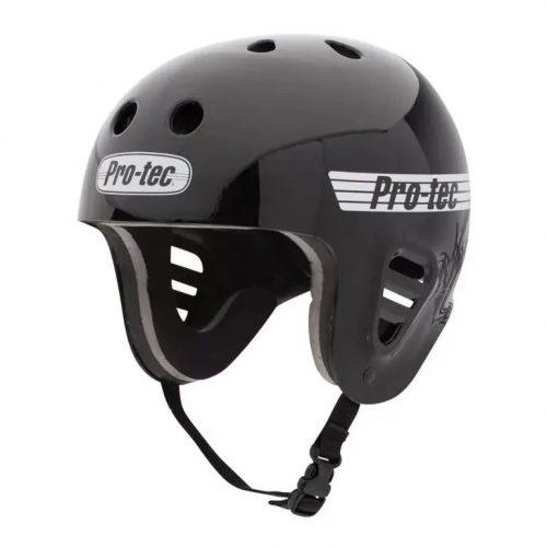 Full Cut Gloss Black wakeboard helmet